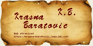 Krasna Baratović vizit kartica